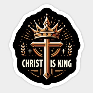 Christ is King - Gold Crown Design Sticker